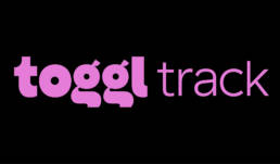 Toggl Track Logo in Pink on Black Background from Marketing Immersion